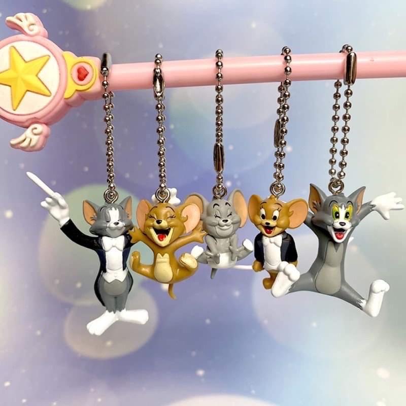 Gacha Bandai Búp bê mặt dây chuyền Tom &amp; Jerry nhạc trưởng siêu cute Móc khóa mèo Tom và JERRY