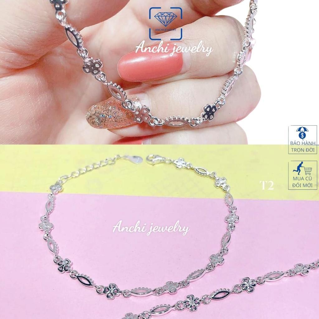Lắc tay nữ bạc ta mặt tim trẻ trung cá tính, Anchi jewelry