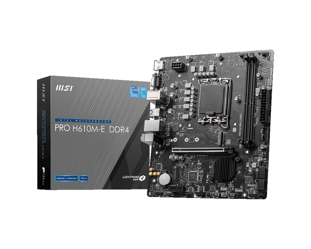 Mainboard MSI PRO H610M-E DDR4 ( Chipset H610/LGA1700/M-ATX ) - Hàng Chính Hãng