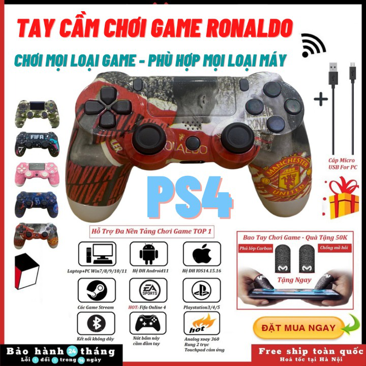 Tay cầm Hà NộiTay Cầm P4S Không Dây Bluetooth chơi Fifa Online4 Cho PC / Laptop / Điện Thoại Android / TV Android / TV