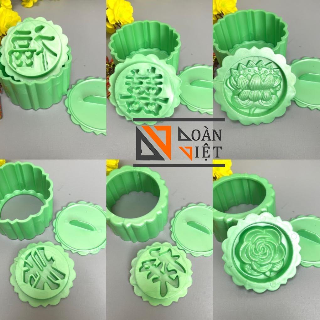 Khuôn TRÒN nhấn Xôi Hình Hoa Hồng, Sen , Phước, Lộc, Thọ, Hỷ 9cm -3D SIÊU SẮC NÉT - Bí quyết làm bánh SIÊU ĐẸP, NHANH và