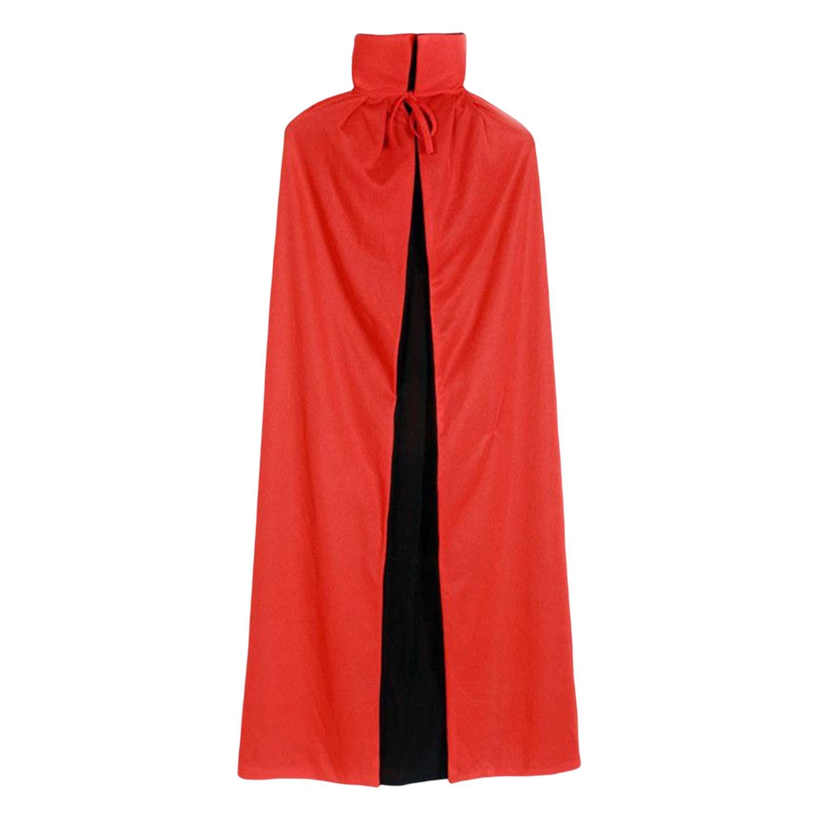 Gothic Halloween Cloak, Wizard 150cm Devil Cape for Women Fancy Dress Adults Unisex