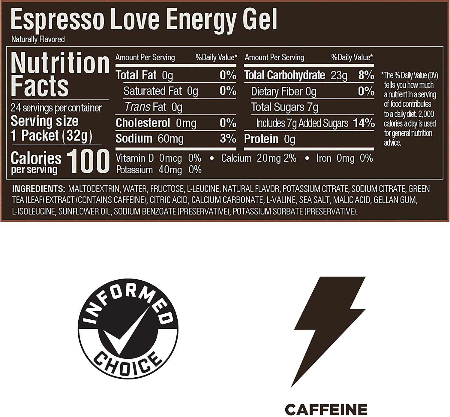 GU Energy Gel Năng Lượng Chạy Bộ Vị Espresso Love - Hương Cà Phê Tình Yêu - Combo 6 Gói