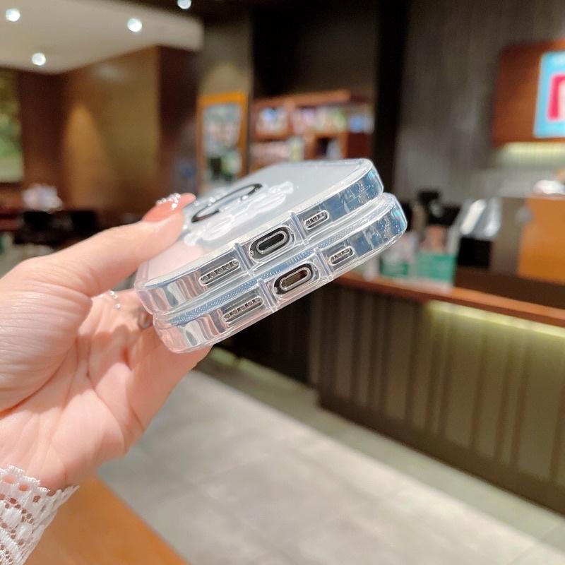 Ốp điện thoại Silicon mềm trong suốt có Vòng đỡ hình phi hành gia dành cho 13prm 13 12prm 12 11prm xsm 7P8P chống sốc, mẫu mới 2022
