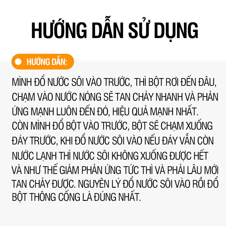 Bột thông cống HGO SUPER dùng thông tắc bồn cầu, bồn rửa bát, đường ống siêu nhanh, siêu mạnh, siêu an toàn 250gram