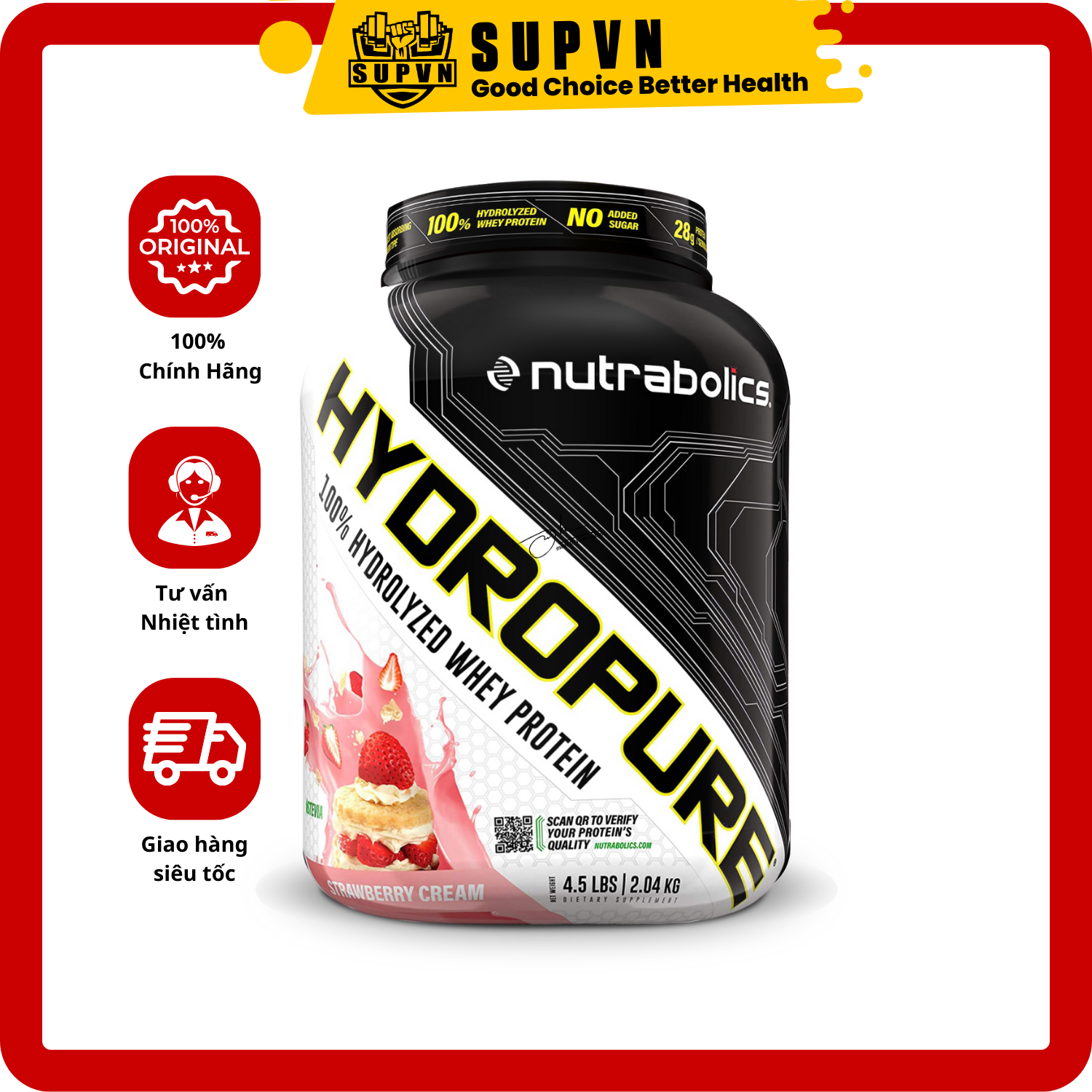 HydroPure Nutrabolic 4.5lbs - Sữa Tăng Cơ Công Nghệ Thủy Phân Hấp Thụ Nhanh Cao Cấp