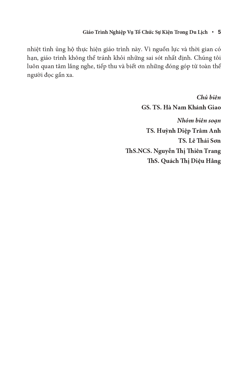 Giáo Trình Nghiệp Vụ Tổ Chức Sự Kiện Trong Du Lịch