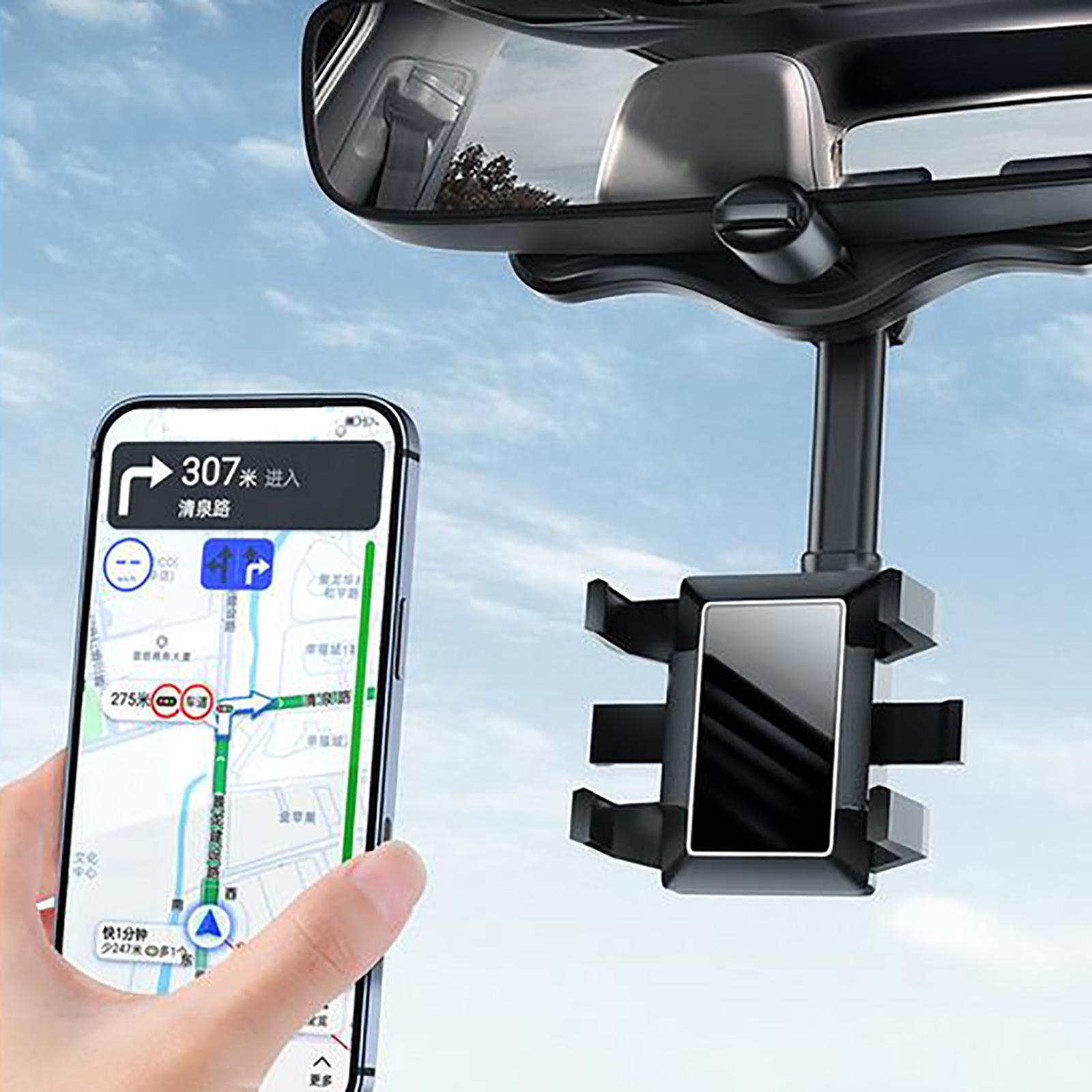 Phone Mount Holder GPS Navigation Bracket 360 Rotation Phone Stand Sun Visor