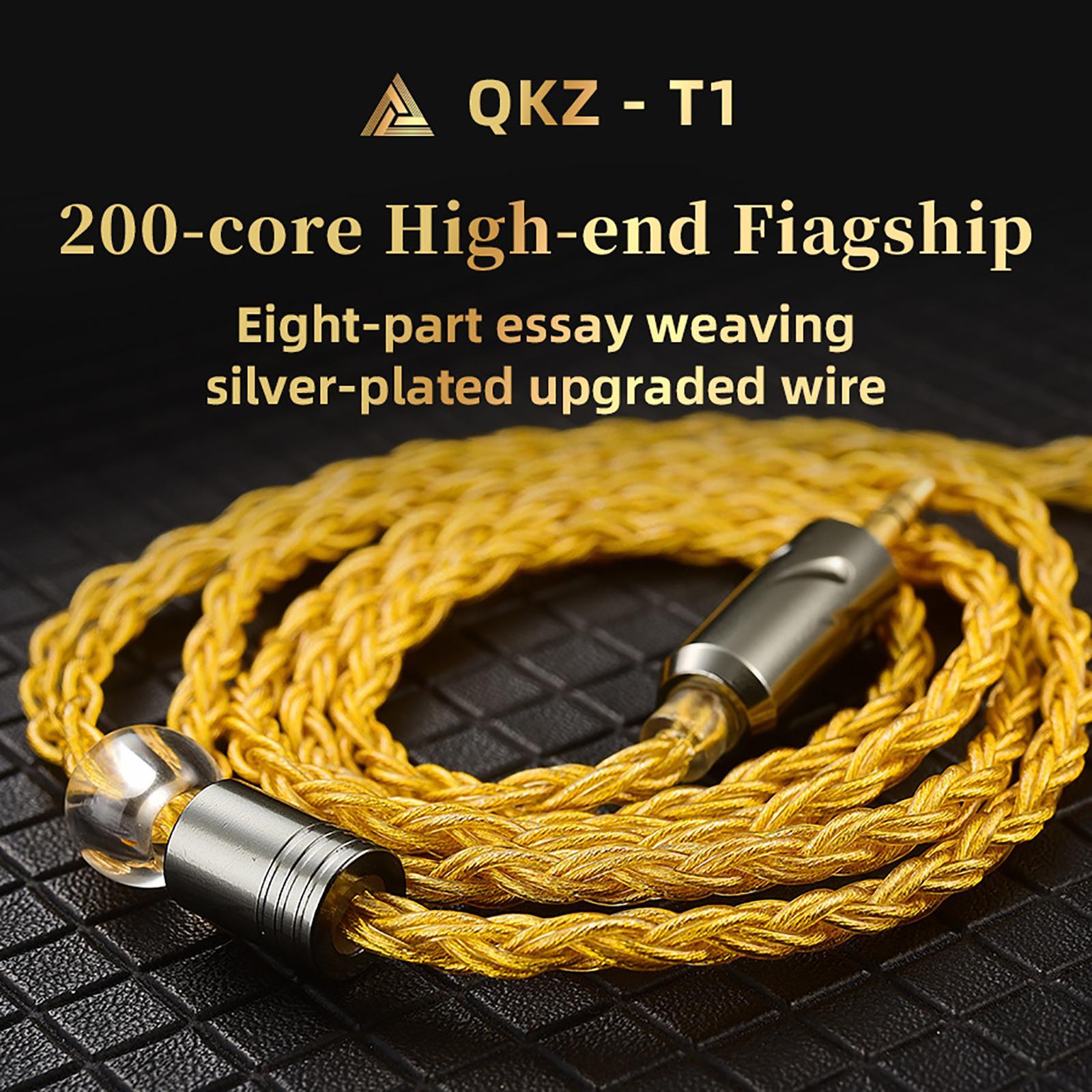 3Pcs Earphone Audio Braided Upgrade Cable 2 Pin 3.5mm for KZ 0.78mm Dia