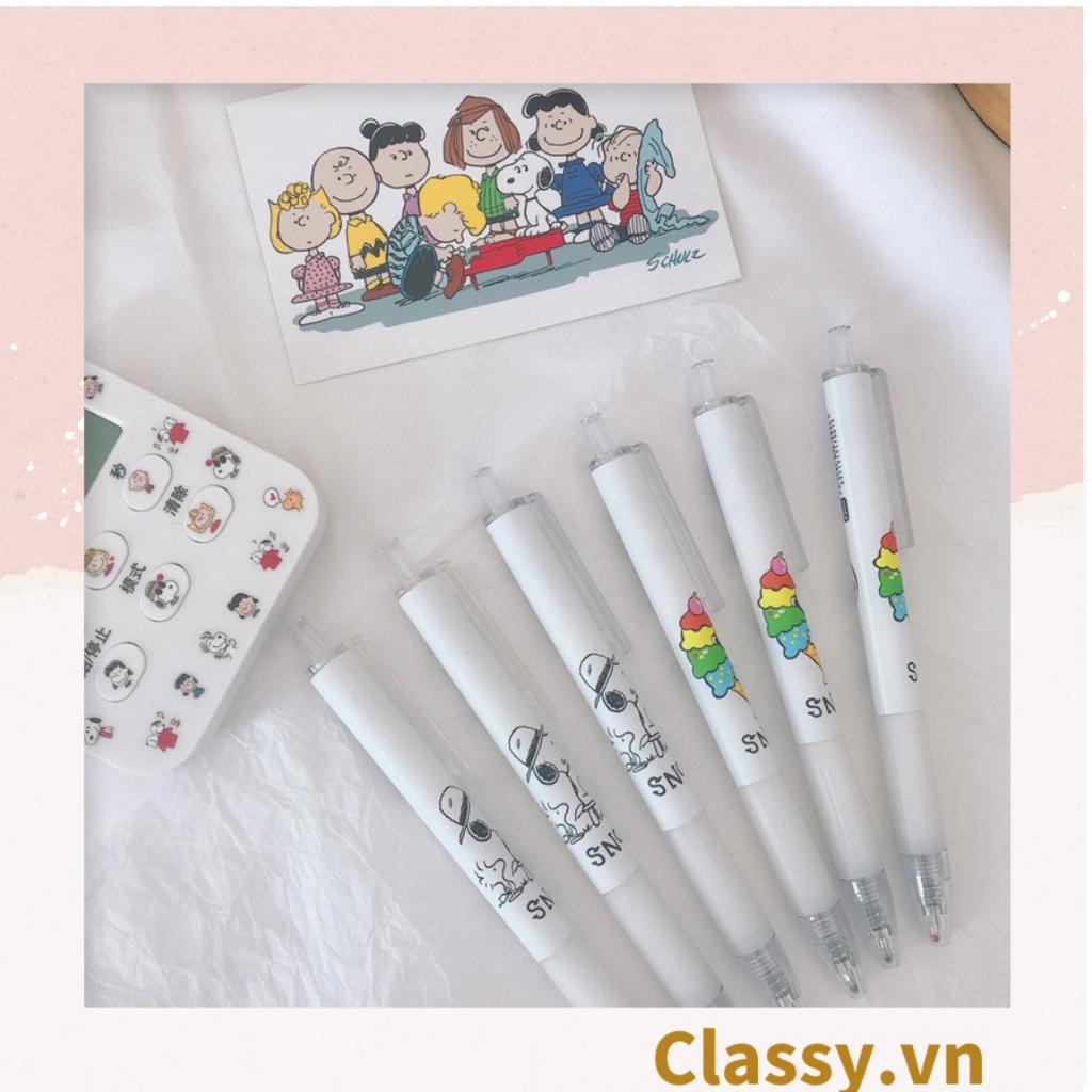 Bút bi Classy Mực Đen/Trắng Ngòi 0.5mm xây dựng phim hoạt hình cún Snoopy xinh tươi tiện tích Cho Văn Phòng PK1649