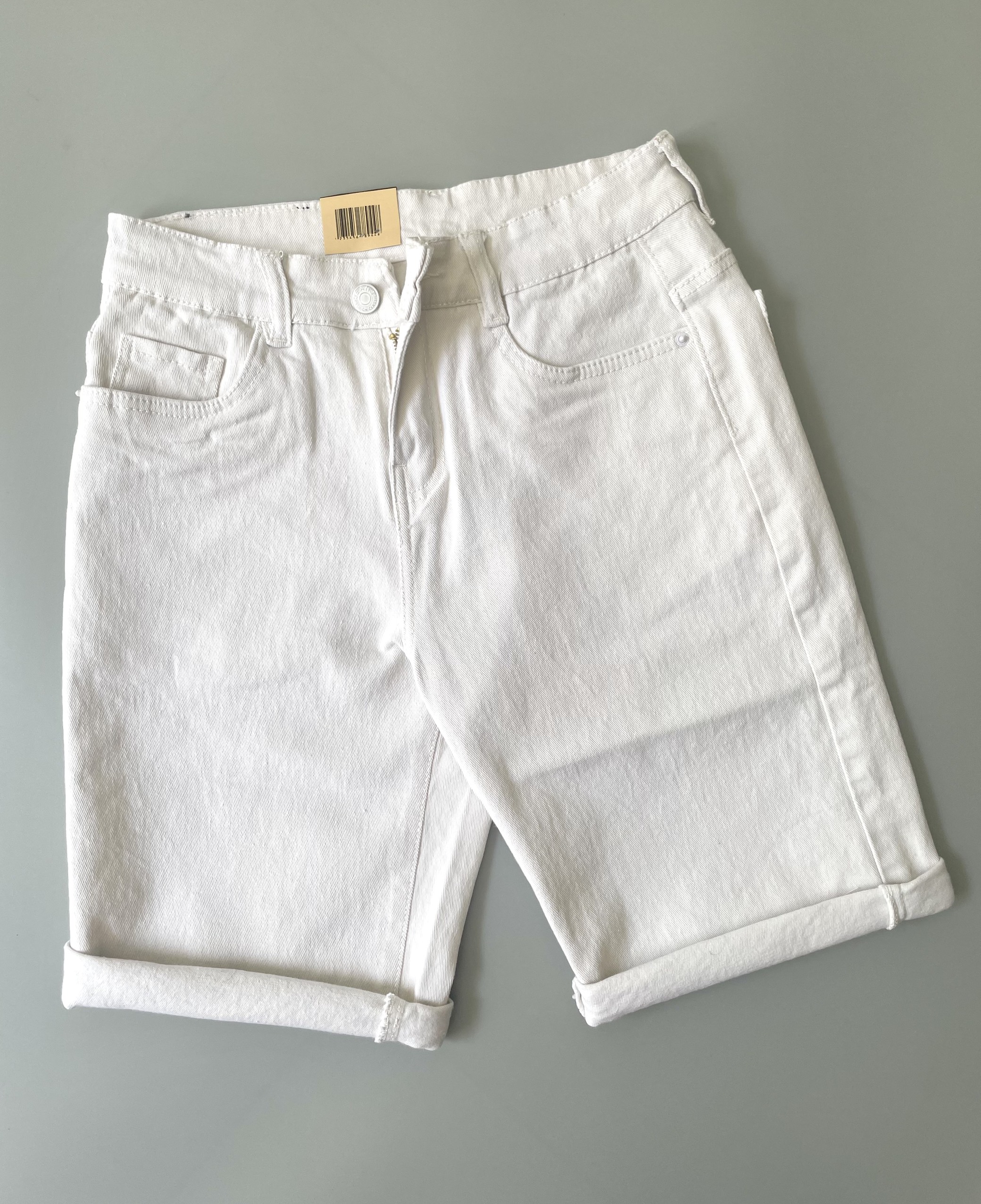 Quần short jean co giãn cho nam, màu trắng và đen, phong cách Hàn Quốc trẻ trung, năng động