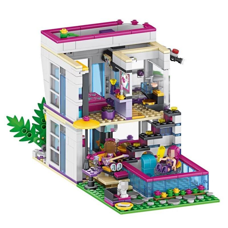 Đồ Chơi Lắp Ráp Kiểu LEGO Friends Cho Bé Gái Mô Hình Biệt Thự Ngôi Sao Livi's Pop Star House Với 760 Mảnh Ghép