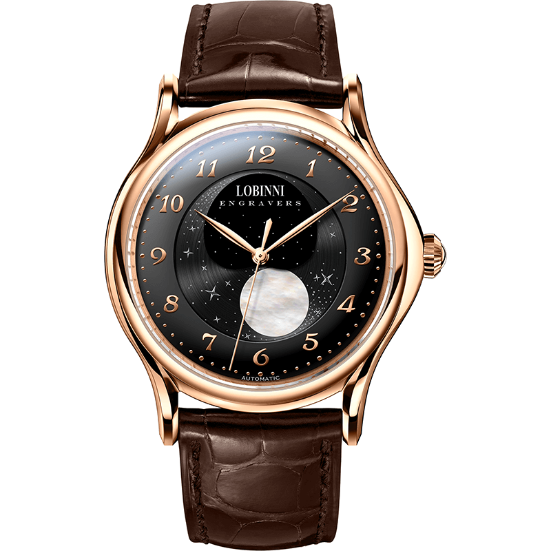 Đồng hồ nam chính hãng LOBINNI L1810-2 Fullbox, Kính sapphire ,chống xước,chống nước,dây da xịn, Mới 100%,Bảo hành 24 tháng