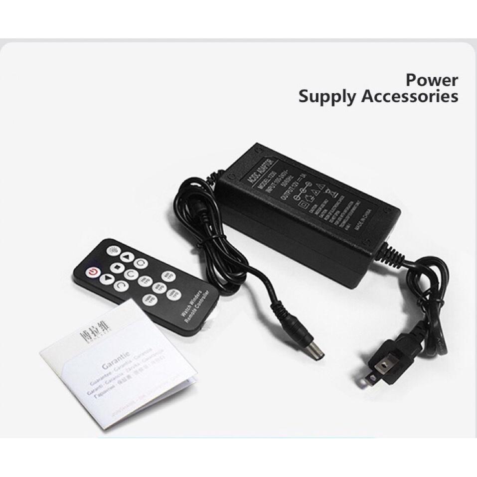 Hộp đựng đồng hồ cơ xoay 6 cái cao cấp có remote 0175