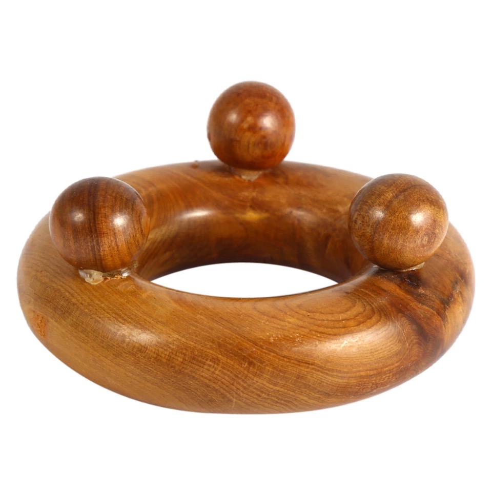 Dụng Cụ day ấn Huyệt Mát xa tròn Gỗ thơm  massage Đầu, bụng, tay, chân, kiểu thái - Chăm sóc sức khỏe