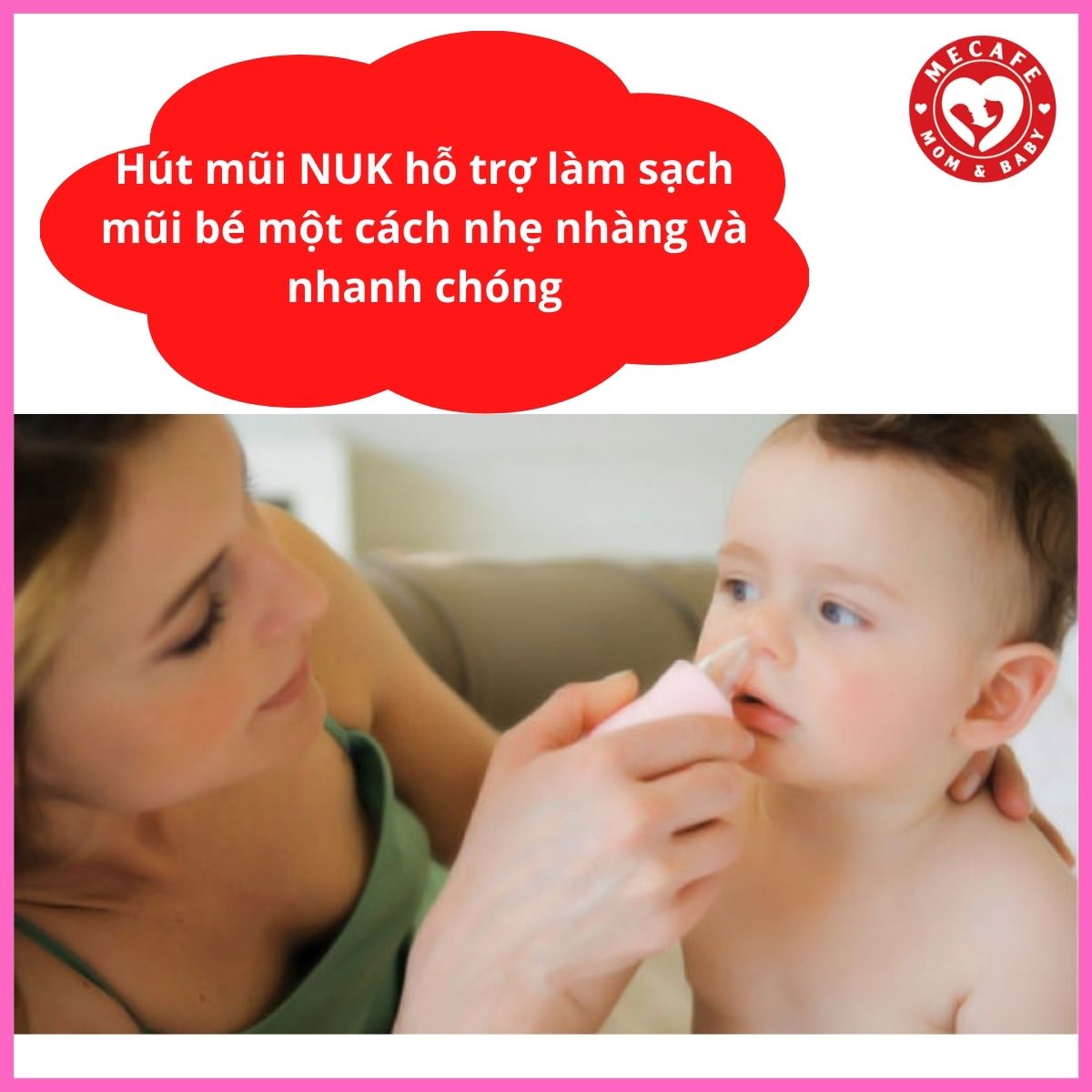 Dụng cụ hút mũi cho bé NUK làm sạch nhanh chóng an toàn nhẹ nhàng (dùng cho bé từ 0 tháng tuổi) tặng kèm 2 zipper