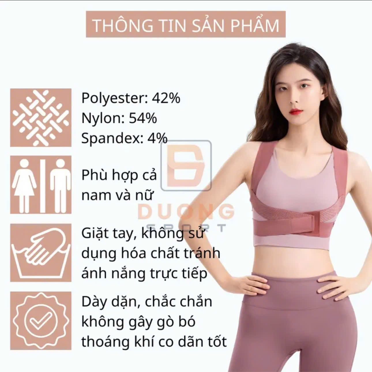 Đai chống gù lưng, bảo vệ vòng 1, cải thiện vóc dáng cho nam nữ, ngăn ngừa thoái vị, thoái hóa cột sống DCG2
