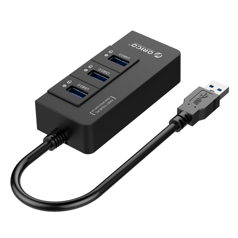 Hub 3 cổng USB 3.0 + chuyển đổi từ USB 3.0 sang RJ45 Orico HR01-U3 - Hàng nhập khẩu
