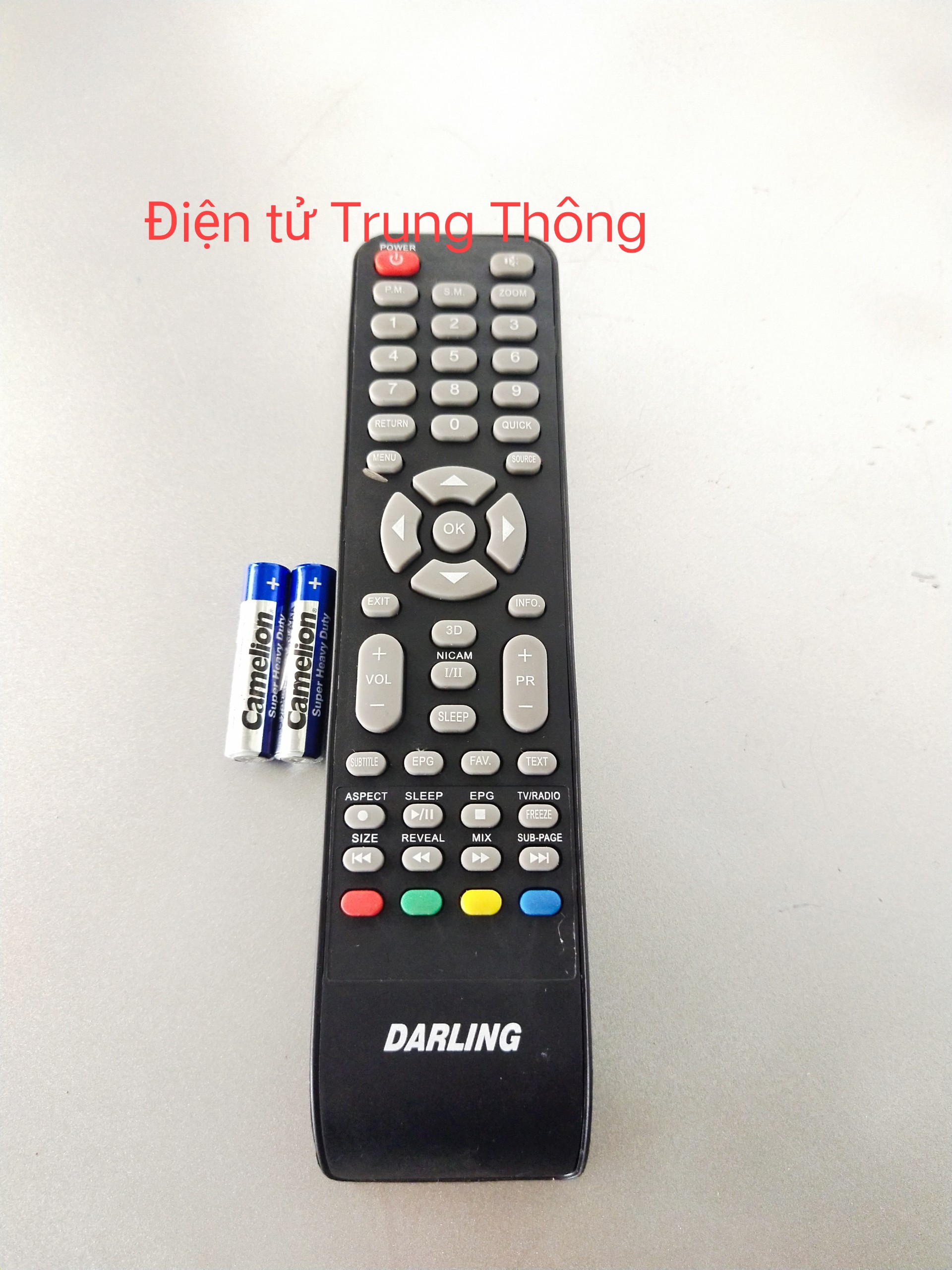 REMOTE ĐIỀU KHIỂN DÙNG CHO TIVI DARLING (KÈM PIN AAA)