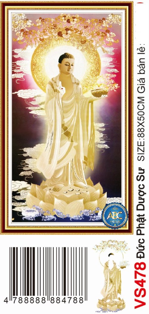 Tranh đính đá đức phật dược sư VS478 - 88 x 50 cm - chưa đính