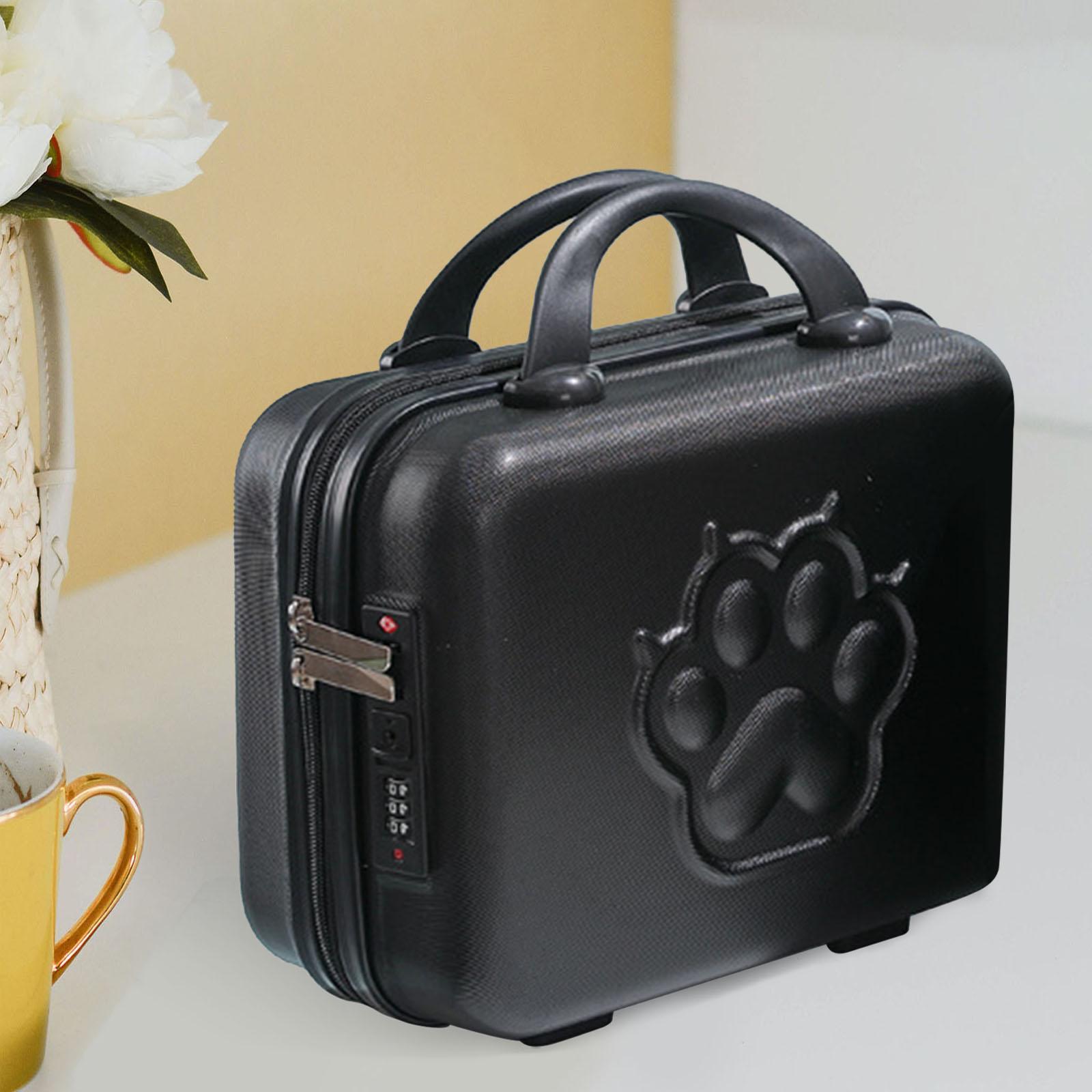 14 inch Small Suitcase Case with Handle Password Lock Mini for Business Black