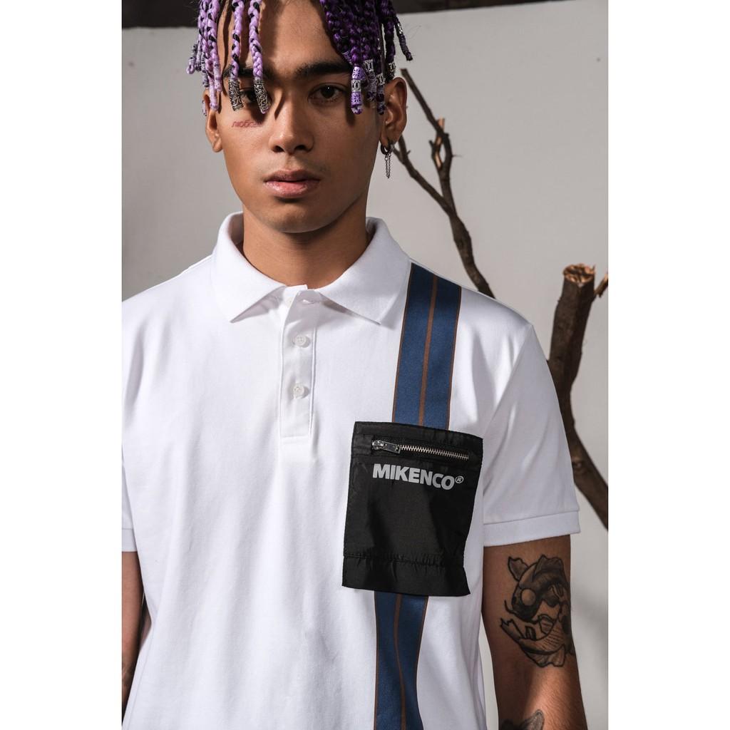 Áo thun có cổ unisex Stripe Polo Trắng