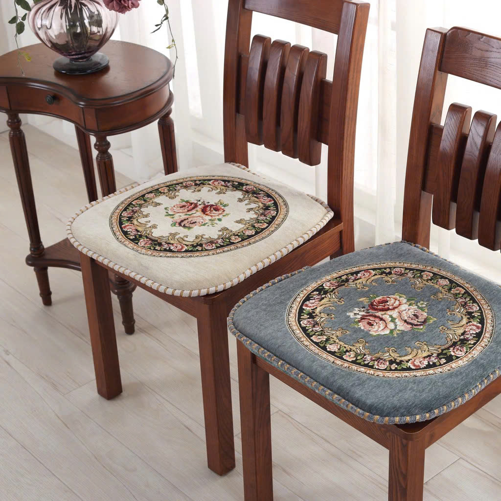Đệm Lót Ghế Hoa Văn Cổ Điển Có Dây Buộc – Nệm Ngồi Dày Dặn Chống Trượt, Trang Trí Ghế Gỗ, Ghế Ăn, Ghế Sofa - HÀNG CHÍNH HÃNG MINIIN