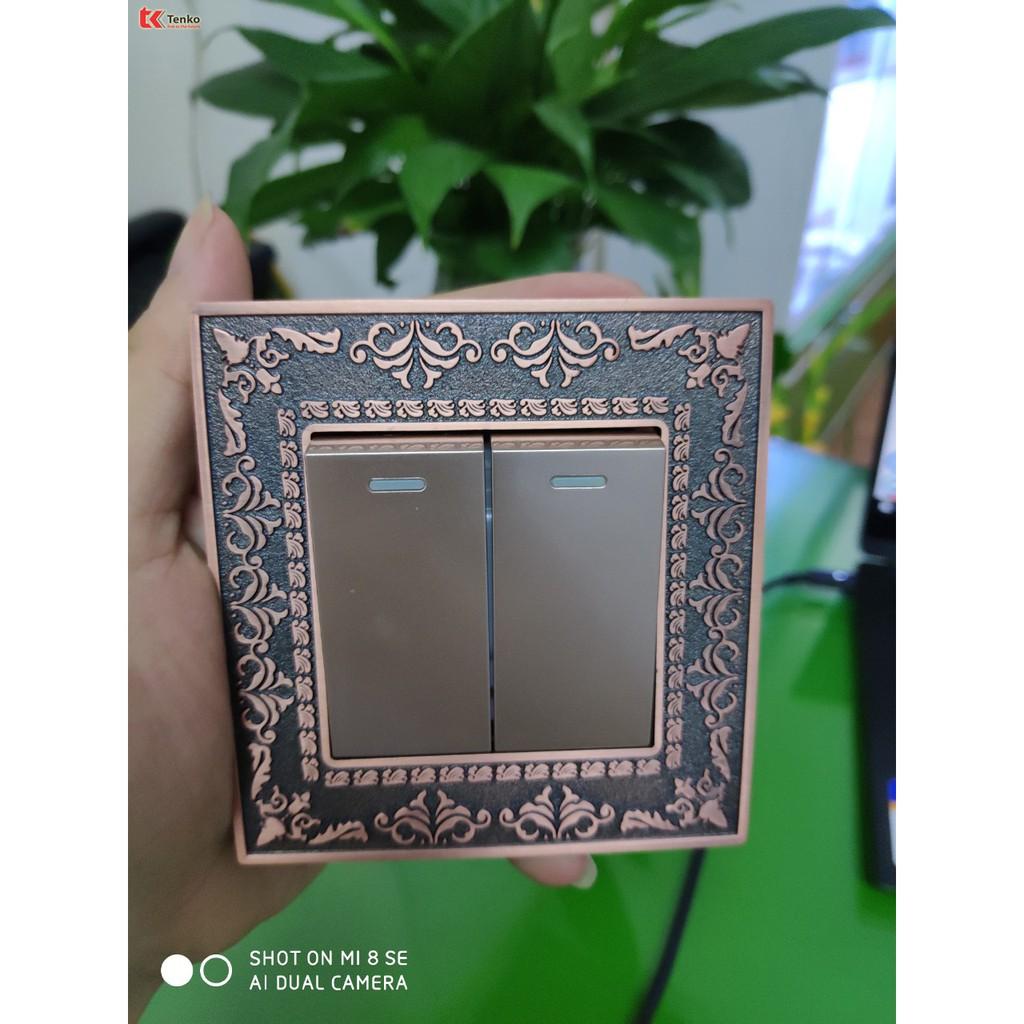 Mặt Công Tắc Điện Âm Tường Mặt Đồng Hoa Văn Cao Cấp I TK-F88-02