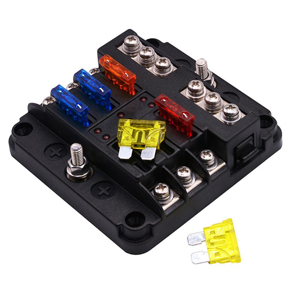Blade Fuse Block Fuse Box Holder with LED Indicator for Car Truck Marine