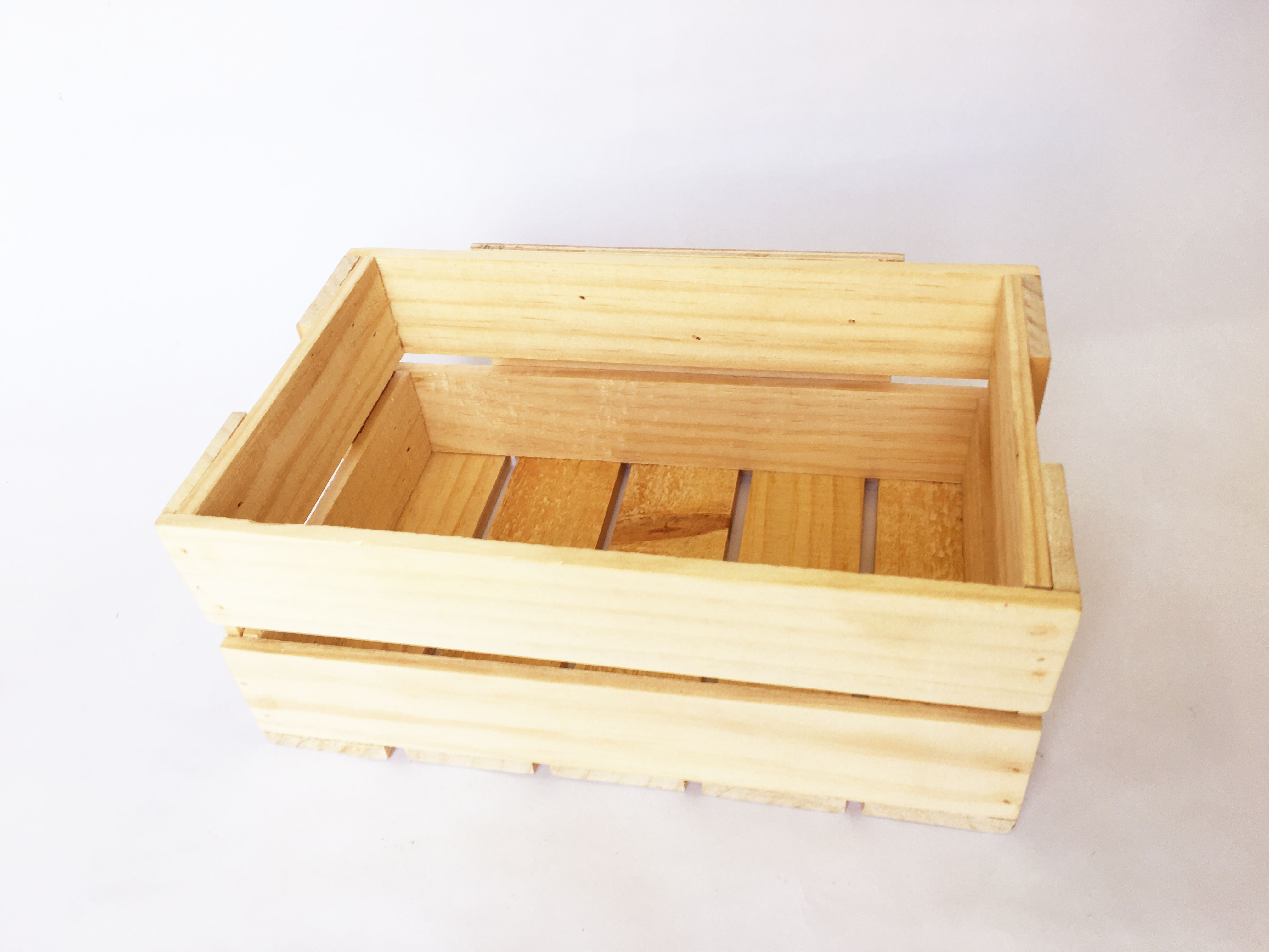 Thùng gỗ đa năng - Hộp khay gỗ pallet (màu gỗ tự nhiên, size S: 14x25x11cm)