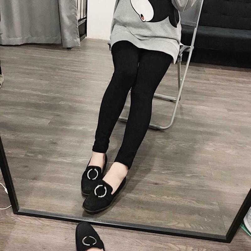 Quần legging lót lông uni co giãn chất đẹp, quần leging nữ fullsize hàng có sẵn