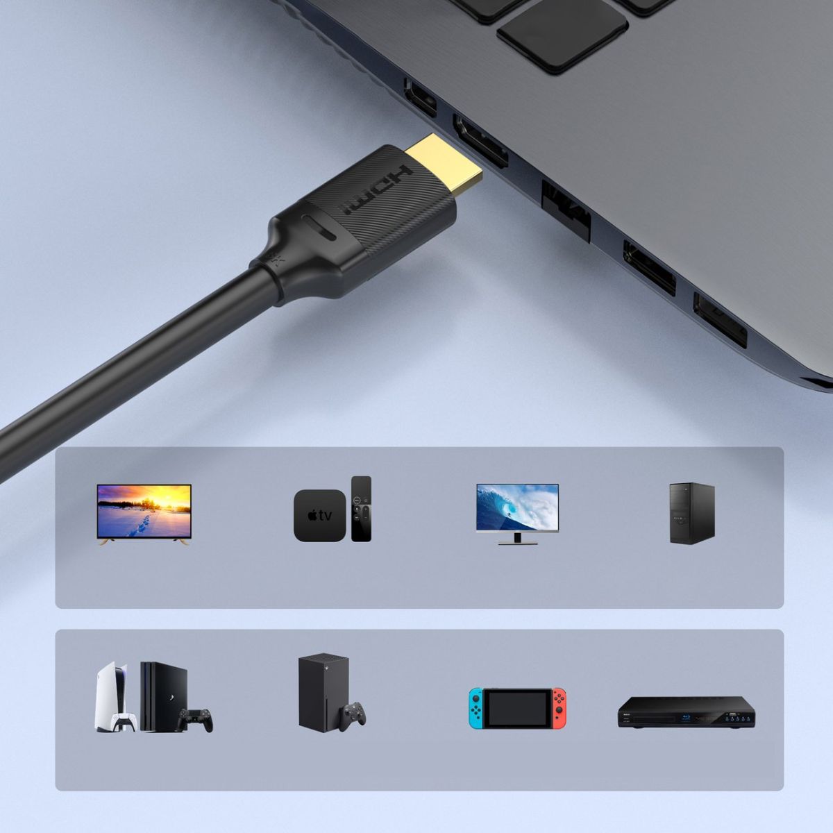 Cáp CHOETECH XHH-TP20 HDMI sang HDMI 8K@60Hz dài 2m (hàng chính hãng)