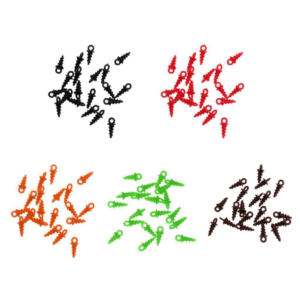20 Pieces Pop Up Peg Bait Screw Chod Stiff Hinge Carp Fishing Boilies Screw Rig Baits Terminal Tackle 5 Color