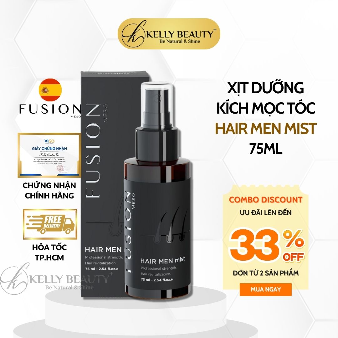 Xịt Dưỡng Kích Mọc Tóc Fusion Hair Men Mist | Kelly Beauty