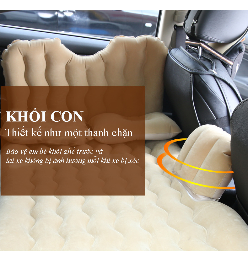 Nệm hơi cho xe ô tô 5 chỗ, 7 chỗ chân rời để đồ tiện dụng, có thanh chặn chống va chạm đầu