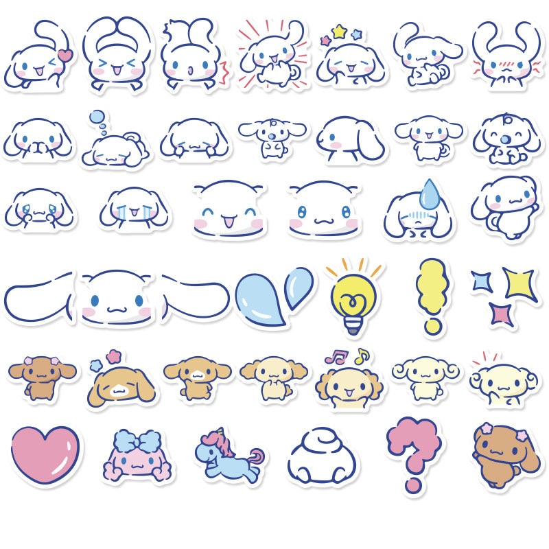 Sticker dán cinnamoroll 30-60 ảnh ép lụa khác nhau/ hình dán cute ngộ cinnamoroll