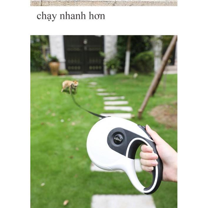 Dây dắt thú cưng tự động KimPets Hàn Quốc (Trắng 5m) - Home and Garden