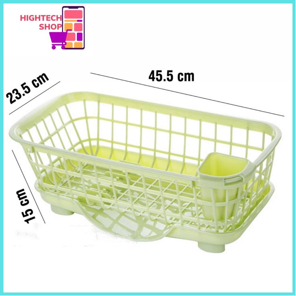 Rổ úp chén, giá úp bát đĩa có khay hứng thoát nước kèm ống đựng đũa loại đẹp