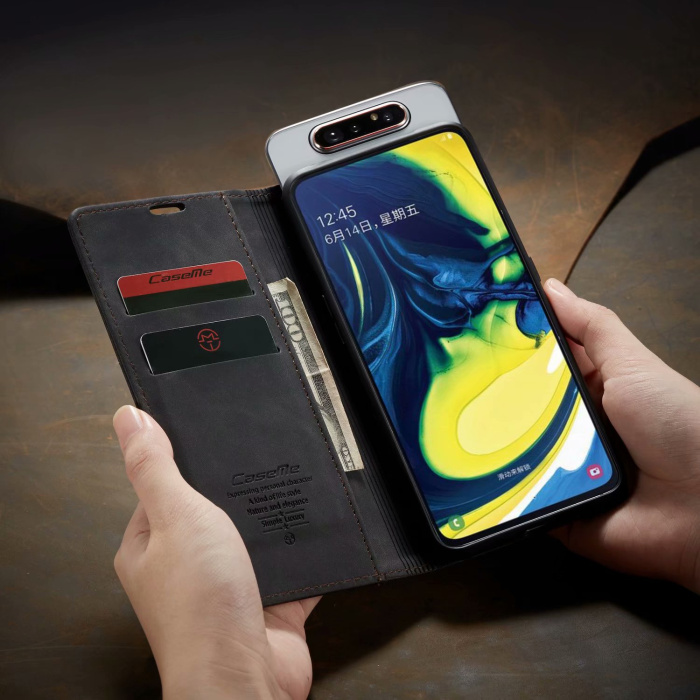 Bao da bò thật dạng ví chính hãng Caseme dành cho Samsung Galaxy A80