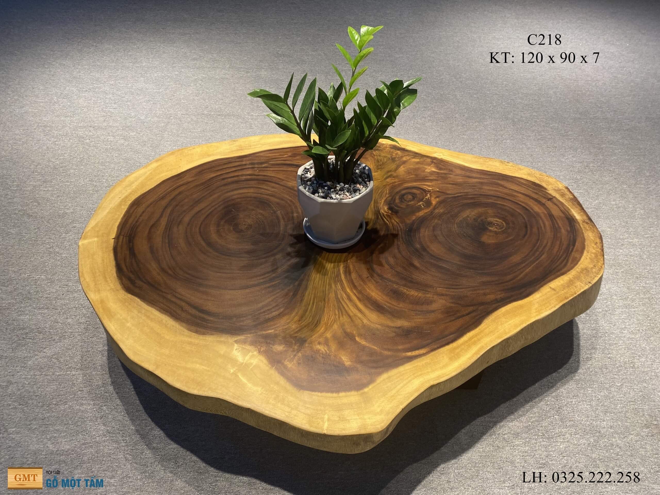 Bàn Sân Vườn Gỗ Me Tây, Bàn Cafe Gỗ Me Tây, Bàn Gỗ Me Tây Nguyên Tấm Dài 1,2m Rộng 90cm Dày 7cm