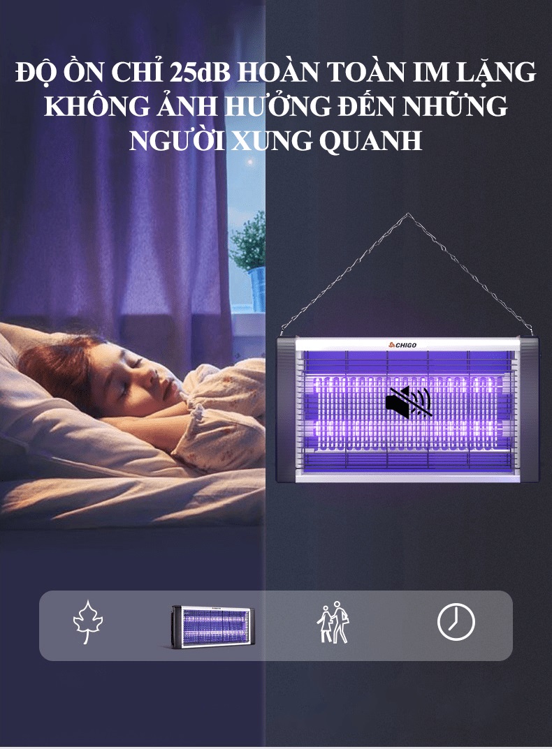 Đèn bắt muỗi UV diệt muỗi bằng lưới điện cao áp loại ngang cỡ lớn ZG-SY01 treo tường thu hút côn trùng không tạo mùi không độc hại - HN