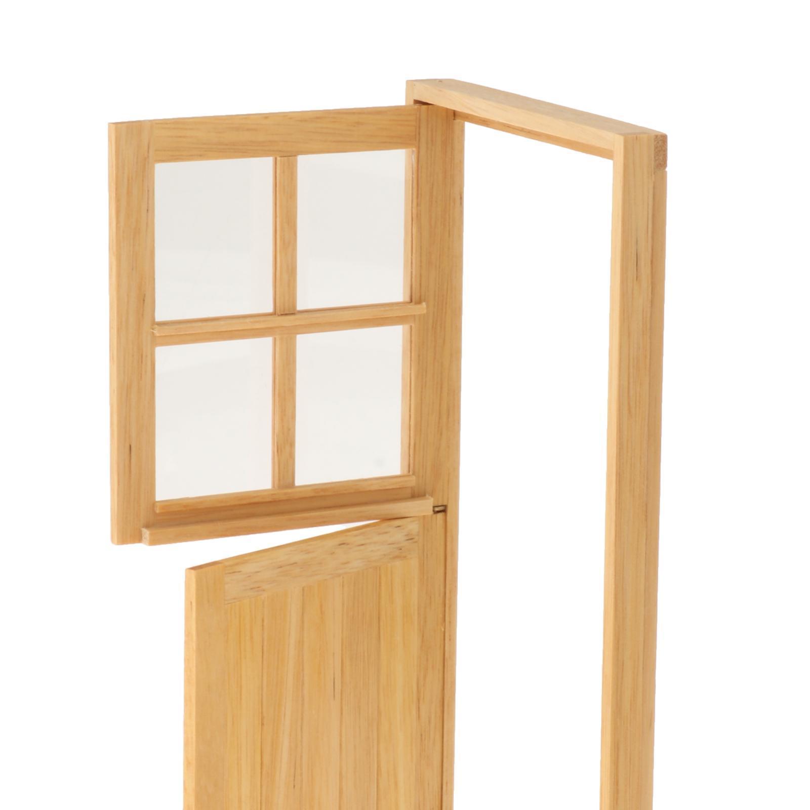 1/12 Dollhouse Miniature Wood Door, Kids Pretend Play Toys, Living Room Furniture