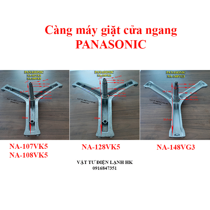 Trục càng ba chạc dùng cho máy giặt PANASONIC 7Kg NA-107VK5 8Kg NA-108VK5 NA-128VK5 Chảng 3 mg cửa trước Pana Pân