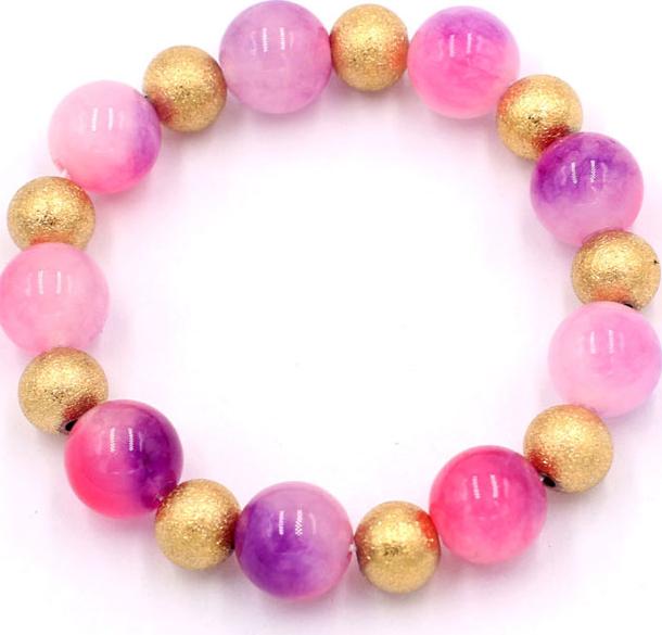 Vòng tay chuỗi hạt - đá thạch anh hồng tím 12 ly VTAHIHVM1 - hợp mệnh Hỏa, mệnh Thổ