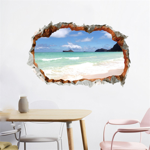 Biển Seaview - Decal 3D hình dán trang trí