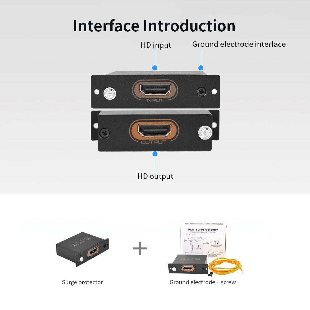 Chống sấm sét Chống tĩnh điện HD Surge Protector Mini Portable Protector 4K 3D cho ESD