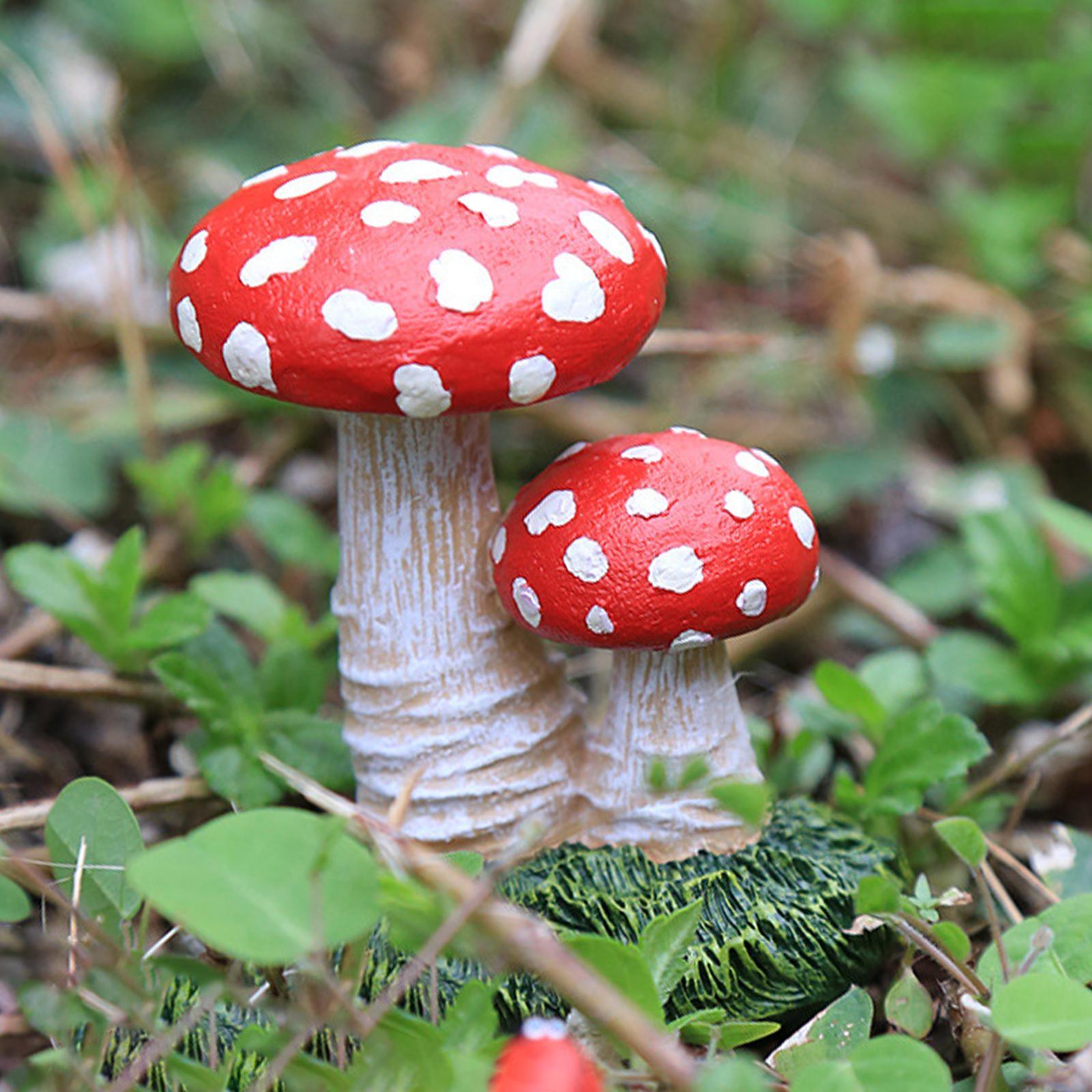 Mushroom Figure Yard Decoration Garden Ornament Durable Figurine for Fairy Patio