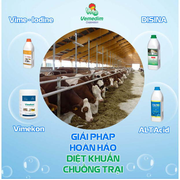 VIME-PROTEX phổ rộng, an toàn, hiệu quả, khống chế dịch cúm, lở mồm long móng, tai xanh, chai 1 lit, sản phẩm Vemedim