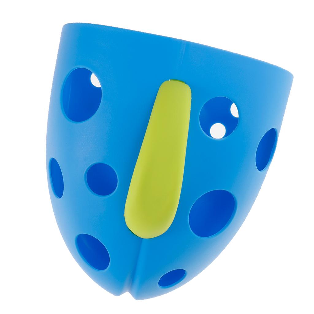 Baby Bathing Accessories Bath Toys Sucker Storage Basket Organizer -Blue