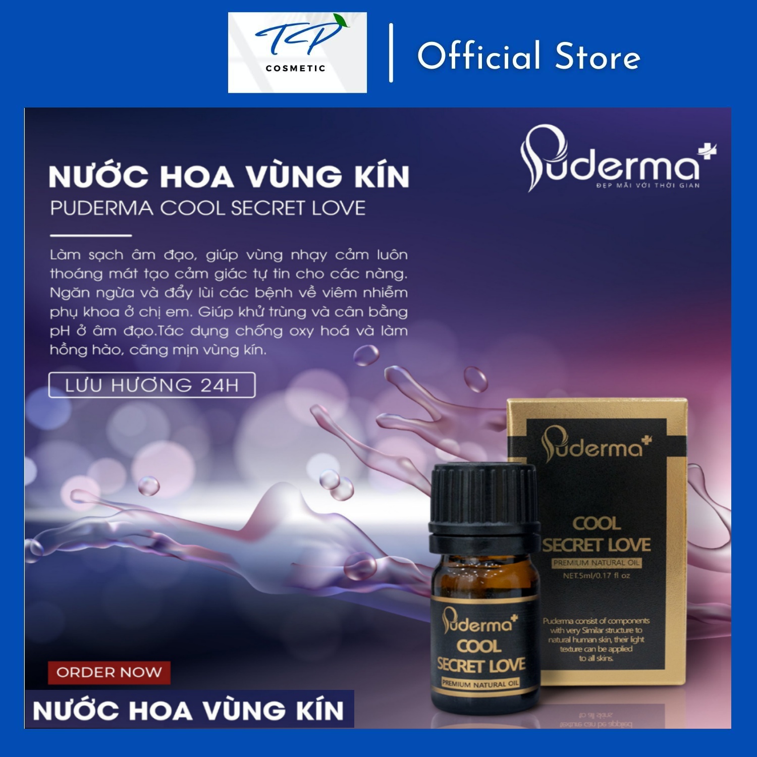 Nước Hoa dùng PUDERMA SEXY SECRET LOVE và COOL SECRET LOVE: chiết xuất hoàn toàn từ thiên nhiên, hương lãng mạn